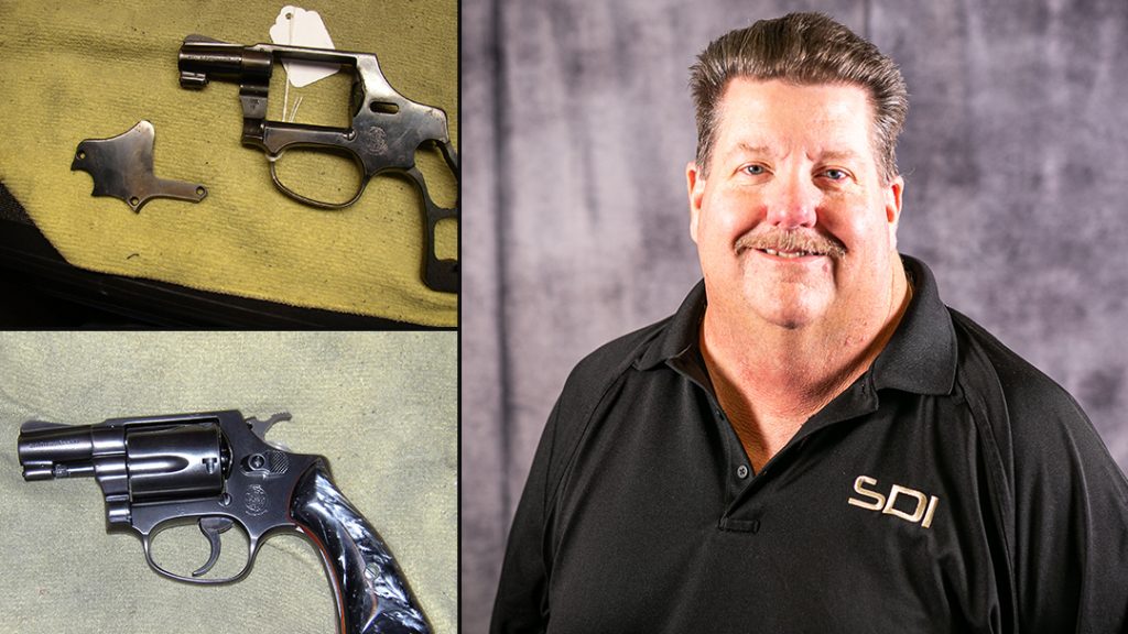 Image of Kip Carpenter alongside two of his firearms