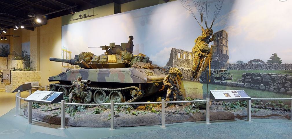 Display of Army Airborne soldiers in different situations